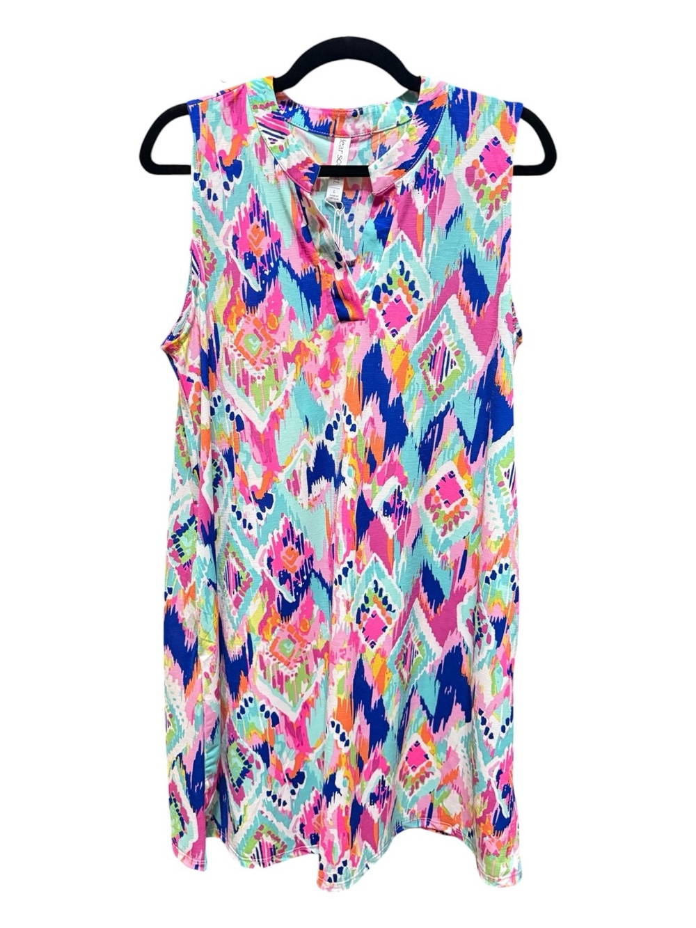 Dear Scarlett Multicolor Abstract Sleeveless Dress Size L NWT